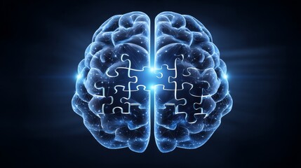 Poster - intricate brain puzzle: a symbol of human ingenuity - brain puzzle concept, symbolizing intelligence