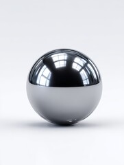 Poster - Realistic Chrome Steel Ball - A perfect chrome steel sphere reflects light, symbolizing perfection, precision, technology, reflection, and potential