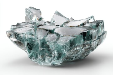 Poster - a visually captivating arrangement of clear ice chunks, showcasing its crystalline structures and me