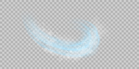 Fototapete - Air flow set of vector elements on a white background. Abstract light effect blowing from an air conditioner, purifier or humidifier. Dynamic blurred flow motion.