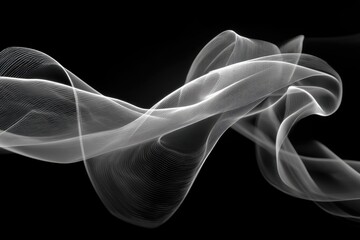 Poster - Abstract flowing lines on a black background creating a dynamic and elegant graphic, with flowing curves and smooth transitions, for digital artistry.
