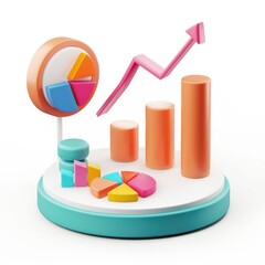 Poster - Colorful graphic representation of increasing data and financial growth.