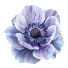 Poster - a delicate, lavender-toned anemone flower close-up.