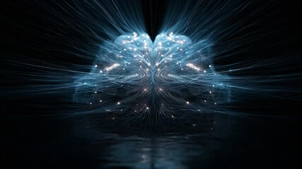 Poster - Brain Power:  A striking abstract image of a glowing blue brain, its intricate network of neurons radiating light and energy.