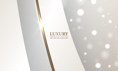 Aufkleber - Luxury abstract background with gold line and glowing glitter effect. Vector illustration