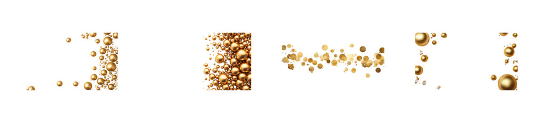 Wall Mural - golden bubbles collection with transparent background for design use