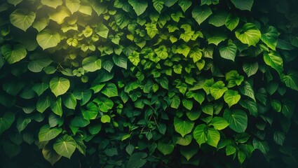 Poster - Background of full frame green leaves