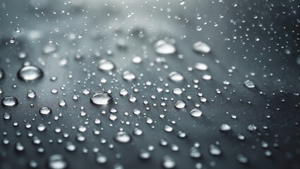 Poster - The idea of raindrops descending on a gray backdrop Abstract moist surface featuring bubbles