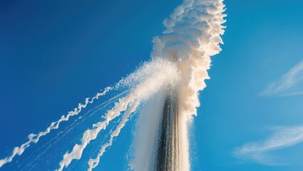 Poster - Water splashing into the blue sky from a fountain