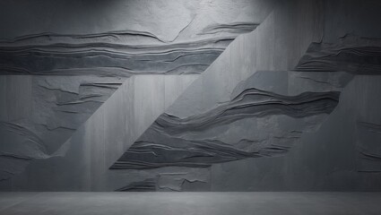 Poster - Background texture of gray concrete wall in room. Wall of wooden house