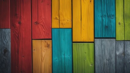 Poster - Background texture of colored wood