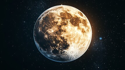 golden, celestial body in dark space