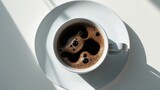 Bird's eye view of a cup of coffee