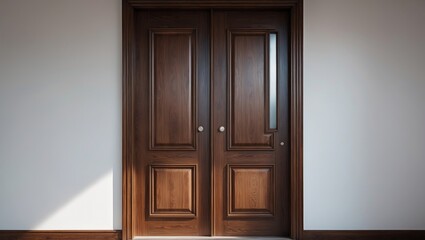 Aufkleber - Isolated brown house featuring a wooden door