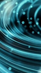Wall Mural - abstract tech loop: vertical animation of blue circles with bokeh - 4k