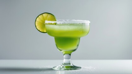 Poster - Lime garnished Margarita in a glass