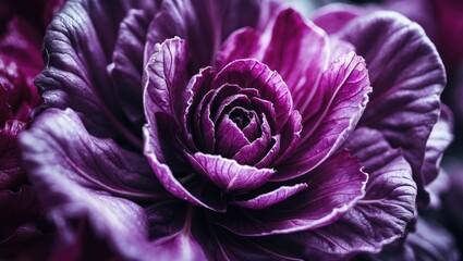 Poster - Close-up image of red radicchio leaf or red salad