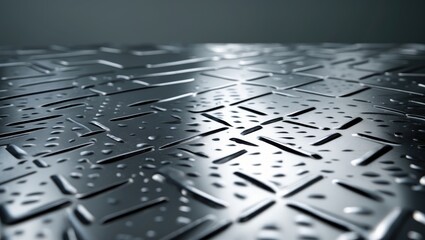 Poster - Metal Sheet with Checker Pattern for Flooring, Anti-Skid Surface for Engineering Use.