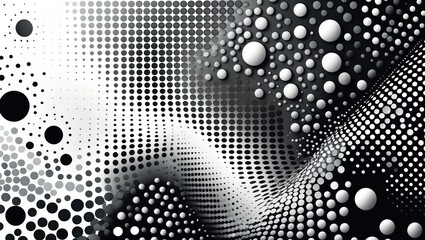 Poster - Abstract Background with Halftone Dots. Monochrome Pattern Comprising Dots and Circles. Vector Modern Pop Art Texture Suitable for Posters, Websites, Business Cards, Cover Postcards, Interior Design,
