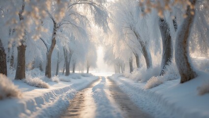 Poster - Forest backdrop featuring snow-covered trees