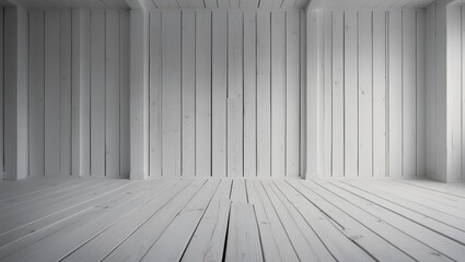 Poster - Interior room with white wooden decor