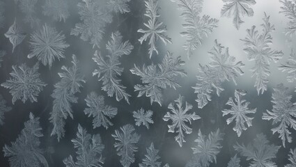 Aufkleber - Detailed Ice Patterns on Windowpane