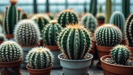 Poster - tiny cactus in a small planter, decorative plant