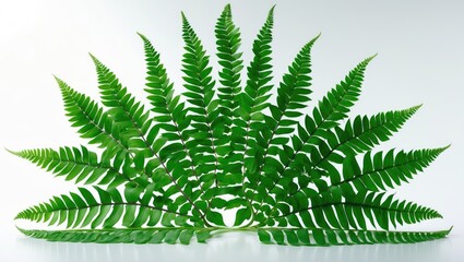 Aufkleber - Large fern foliage against a white surface.