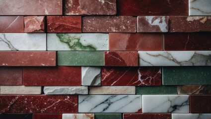 Aufkleber - Decorative brick with marble texture, stone wall tiles