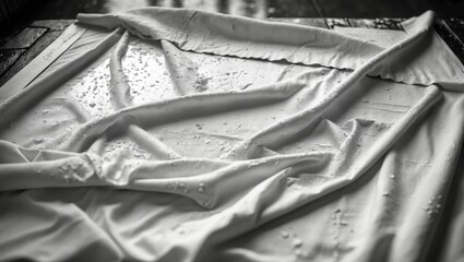 Poster - Weather-exposed white street poster with wrinkles from rain