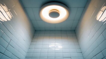 Poster - Background image capture featuring a white tile design, rising from the bottom