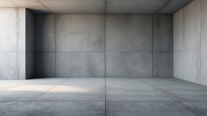 Poster - Expansive Concrete Texture Wall and Floor Panorama for Composition