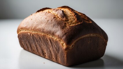 Aufkleber - Isolated black bread loaf on white background. Close-up.