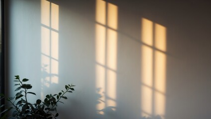 Poster - Bright wall featuring a cozy window shadow