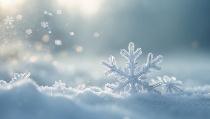 Poster - Winter backdrop. Flurries on the snow