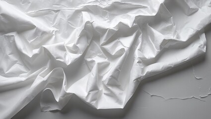 Poster - White poster on the street. Folded paper.