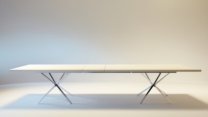 Poster - White metal table on a separate background