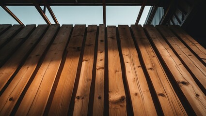 Poster - Timber wall and section of the roof