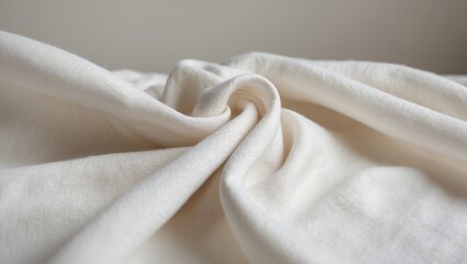 Poster - Texture of white linen fiber fabric