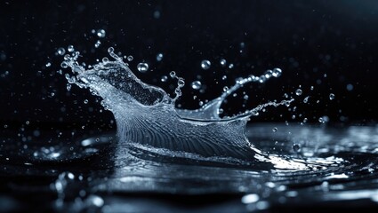 Poster - Water splash on a black backdrop.