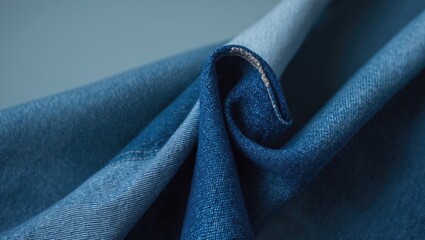 Poster - zoomed-in perspective of a blue denim material