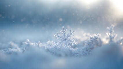 Leinwandbilder - Tender snowflakes set against a soothing backdrop.
