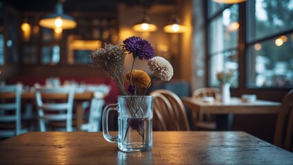 Aufkleber - Dried Flowers in a Cafe