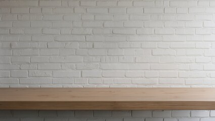 Poster - Background features an empty wooden table with copy space