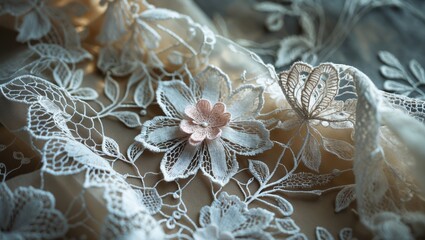 Poster - Information about lace fabric featuring intricate designs