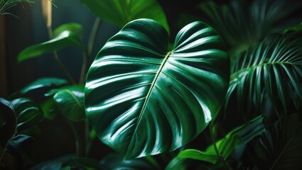 Aufkleber - Nature-Inspired Ideas Featuring Real Leaves in a Minimalist Interior Style