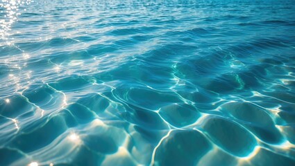 Poster - Surface of seawater displaying gentle waves and gradient color tones