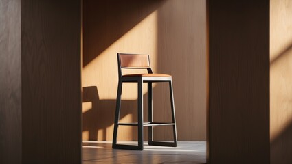 Poster - Chairs in a modern style with a wall setting.
