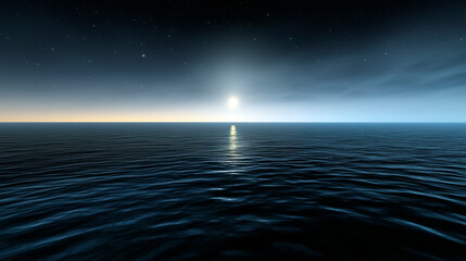 Wall Mural - a large body of water with a sun in the sky