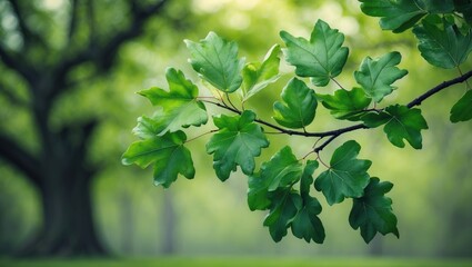 Poster - springtime oak tree limb